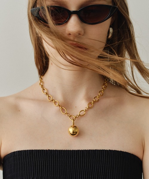 ネックレス 2way ball charm necklace / 2wayボールチャームネックレス レディースの画像