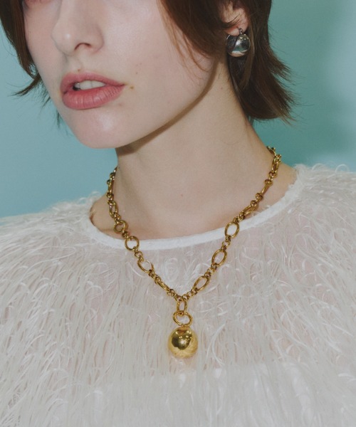 ネックレス 2way ball charm necklace / 2wayボールチャームネックレス レディースの画像