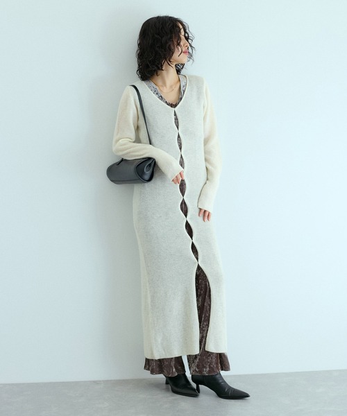 ADAM ET ROPE'（アダムエロペ） カーディガン モヘアロング