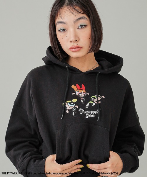 パーカー X-girl x THE POWERPUFF GIRLS SWEAT HOODIE レディース X-girl パーカー x THE POWERPUFF GIRLS SWEAT HOODIE