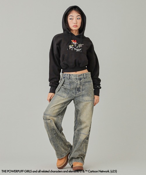 パーカー X-girl x THE POWERPUFF GIRLS SWEAT HOODIE レディース X-girl パーカー x THE POWERPUFF GIRLS SWEAT HOODIE