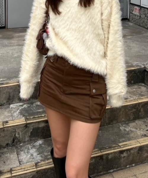 ACLENT（アクレント） スカート ハイウエストカーゴミニスカート