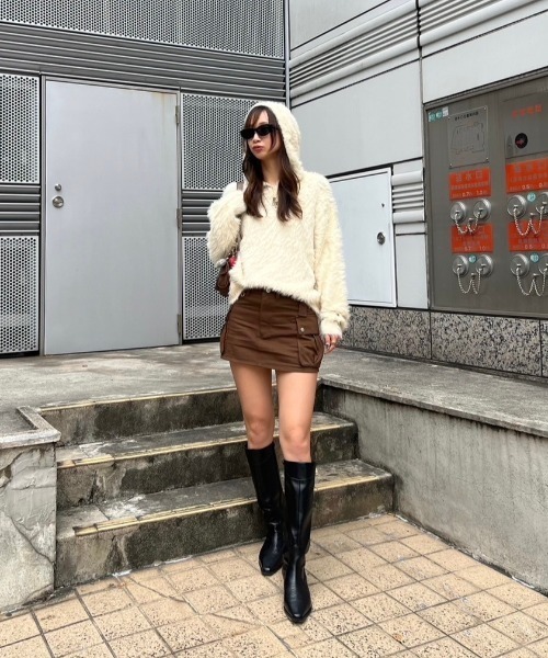 ACLENT（アクレント） スカート ハイウエストカーゴミニスカート