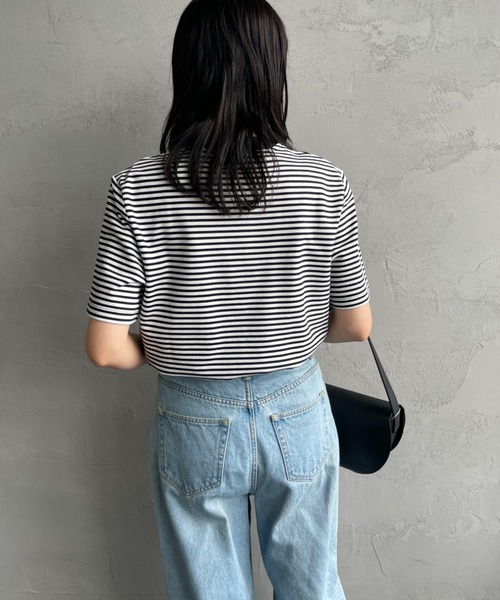 フレッドペリー ファインボーダー ワンポイントロゴ刺繍ショートスリーブTシャツ FRED PERRY tシャツ 「FRED PERRY/フレッドペリー」 ファイン