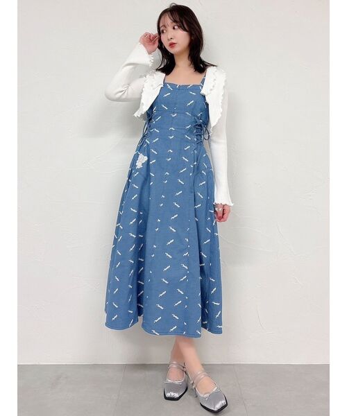 dazzlin カーディガン フリルメローショートボレロ レディース