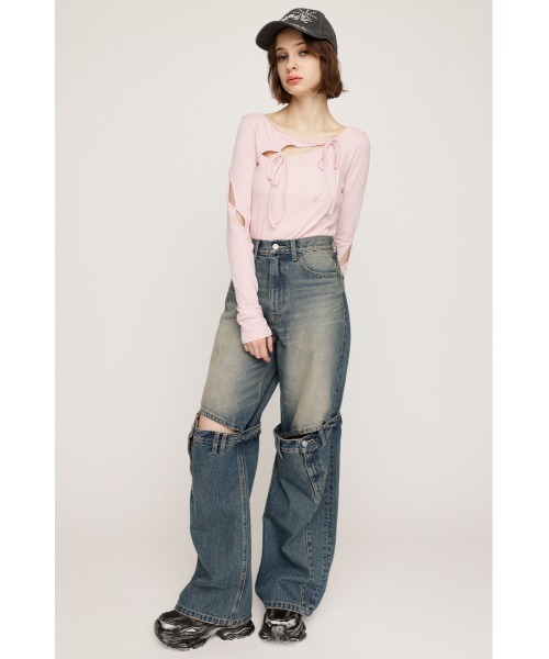 SLY ジーンズ デニム デニムパンツ J/W KNEE DENIM PT ジャスト