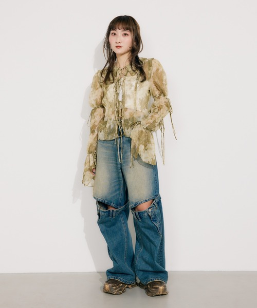Sly J／W KNEE DENIM パンツ 0サイズ SLY | J／W KNEE DENIM パンツ (ストレート ) |SHEL'TTER WEBSTORE
