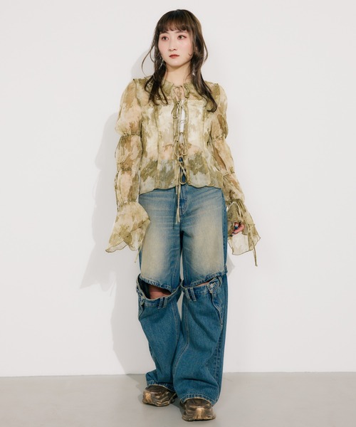 Sly J／W KNEE DENIM パンツ 0サイズ sly J／W KNEE DENIM パンツ デニム 0サイズ SLY | J／W KNEE