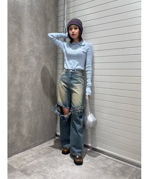 SLY ジーンズ デニム デニムパンツ J/W KNEE DENIM PT ジャスト