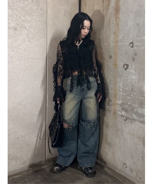 SLY ジーンズ デニム デニムパンツ J/W KNEE DENIM PT ジャスト