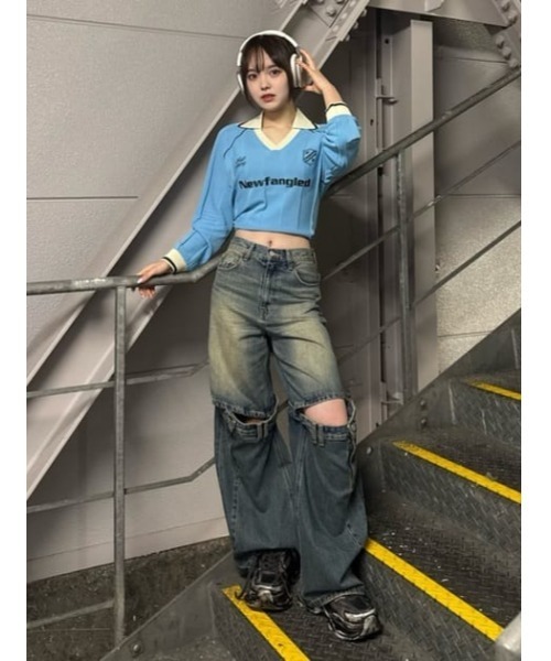 SLY ジーンズ デニム デニムパンツ J/W KNEE DENIM PT ジャスト