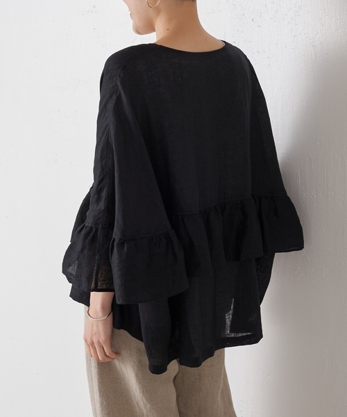 BEARDSLEY 「BEARDSLEY」 7分袖ブラウス FREE ブラック