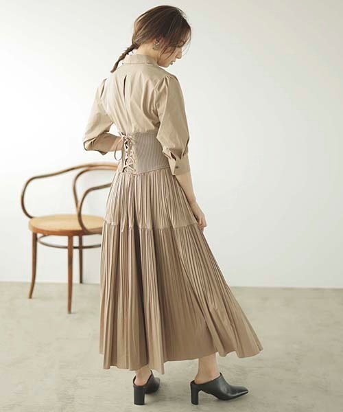 FRAY I.D」 シャツワンピース 1 ベージュ レディース : 89457004 