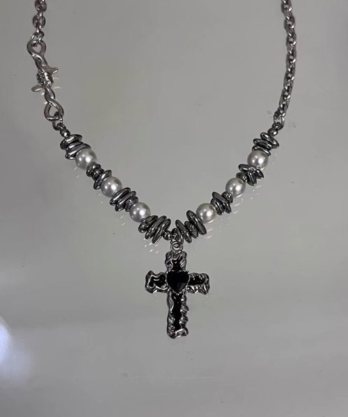 hisplinter クロスネックレス y2k CLEAR CROSS NECKLACE – HISPLINTER