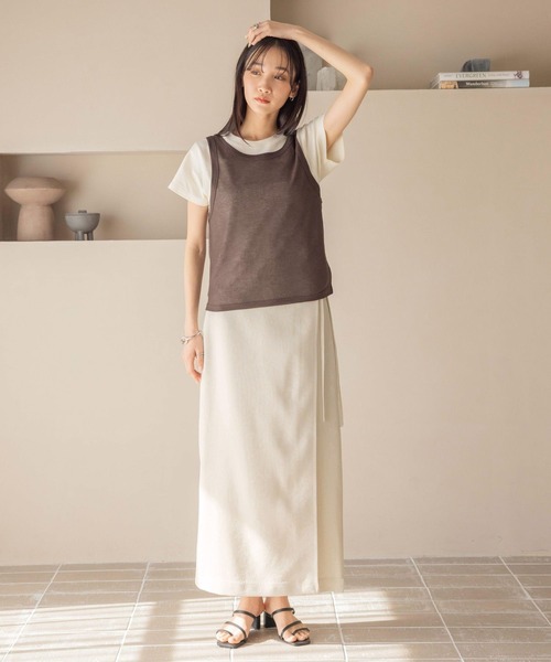 LOWRYS FARM スカート ホップサックラップスカート 242768