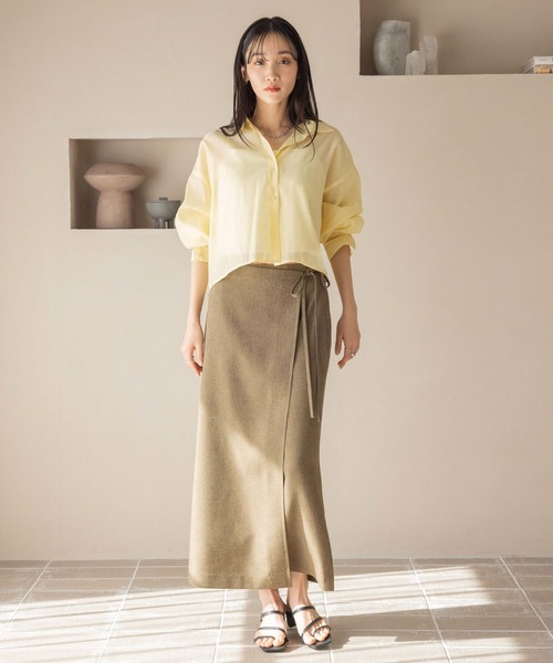 LOWRYS FARM スカート ホップサックラップスカート 242768