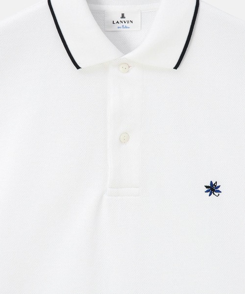 LANVIN ポロシャツ　リボン　ボーダー　Lサイズ LANVIN en Bleu ポロシャツ 「LANVIN ESSENTIAL」TRACY