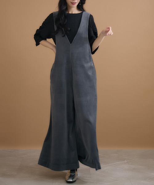 「KATHARINE ROSS」 「Cloche」オーバーオール SMALL チャコールグレー レディース_画像2