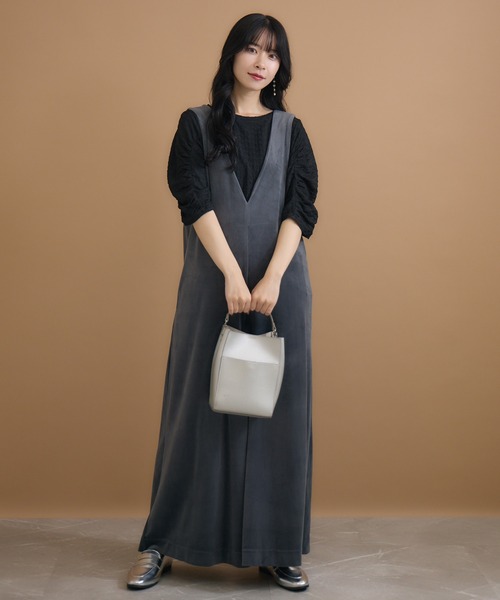 「KATHARINE ROSS」 「Cloche」オーバーオール SMALL チャコールグレー レディース_画像5