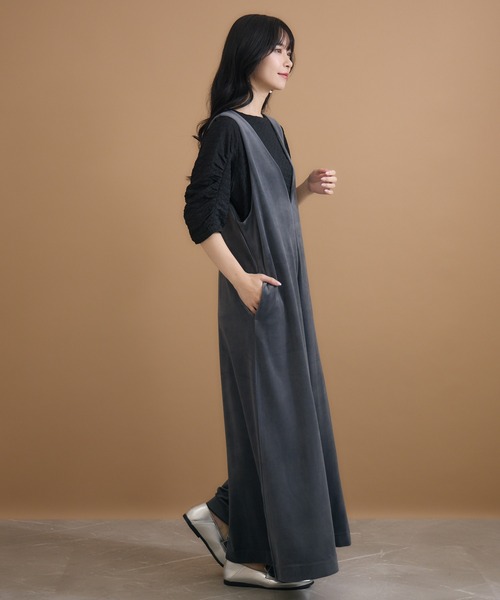 「KATHARINE ROSS」 「Cloche」オーバーオール SMALL チャコールグレー レディース_画像9