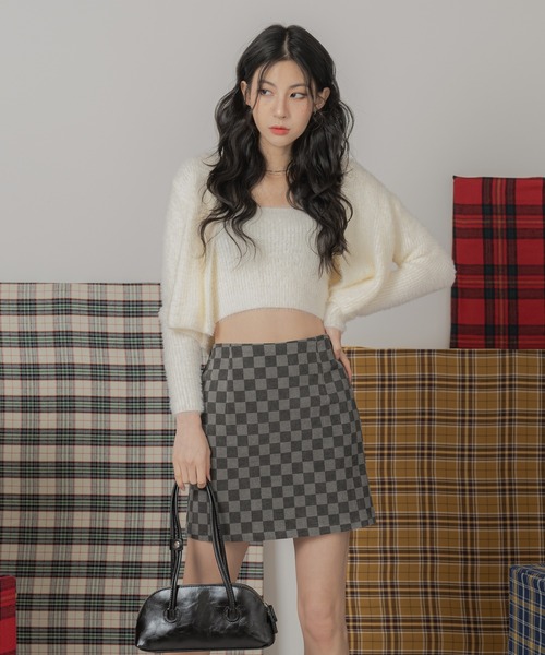 「FOLLOWIN」 ニットアンサンブル FREE ブルー レディース_画像4