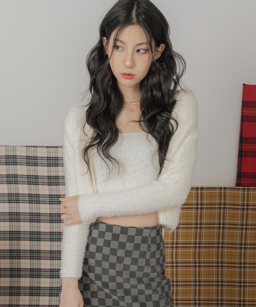 「FOLLOWIN」 ニットアンサンブル FREE ブルー レディース_画像5