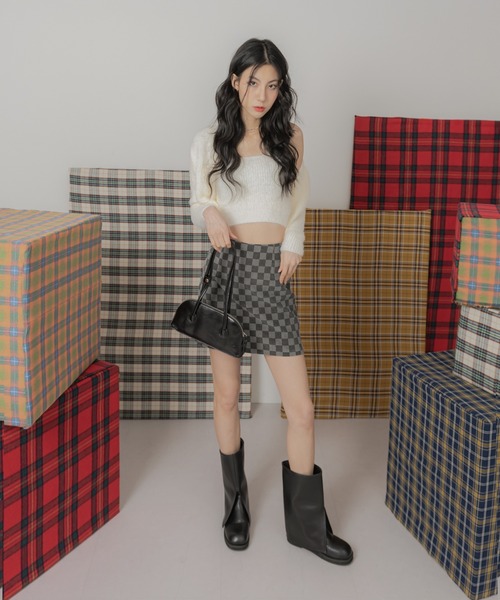 「FOLLOWIN」 ニットアンサンブル FREE ブルー レディース_画像6