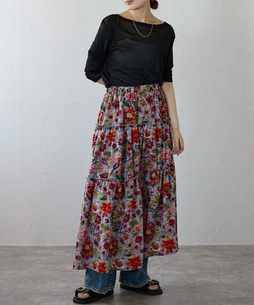 総柄フレアスカート Lien Select スカート プリント総柄スカート : ZOZOTOWN Yahoo!店