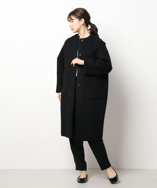 スローブイエナ ノーカラーコート 38 SLOBE IENA（スローブイエナ） ノーカラーコート 38 ブラック