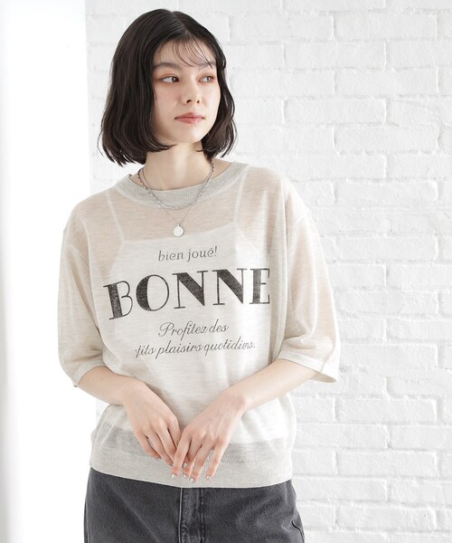 THE SHOP TK tシャツ 光沢シアーロゴプルオーバー「洗える