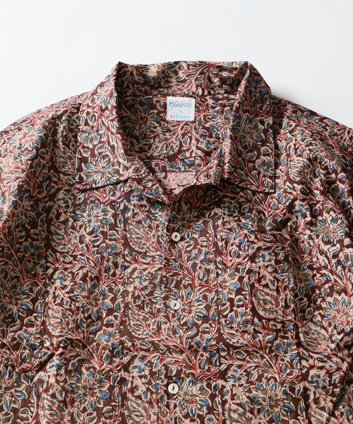 JOURNAL STANDARD relume シャツ bunai 別注 KALAMKARI プリント