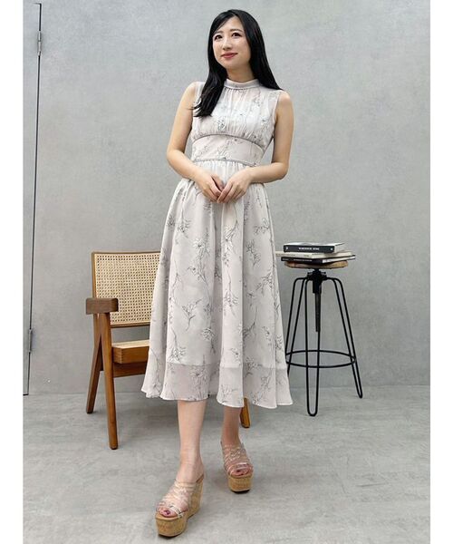 花柄バックレースアップワンピース MERCURYDUO MERCURYDUO ワンピース 花柄バックレースアップワンピース