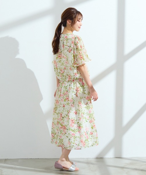 ローズティアラセットアップ Rose Tiara ブラウス シャツ 「セットアップ可」ローズプリント