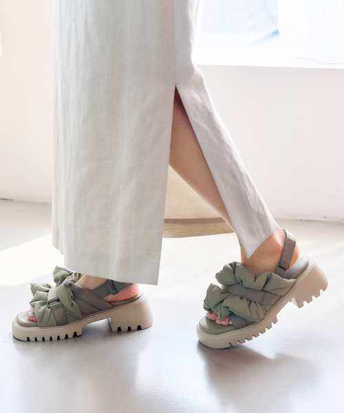 LE TALON サンダル KARIN TAKUBO×LE TALONフリルクロススリング