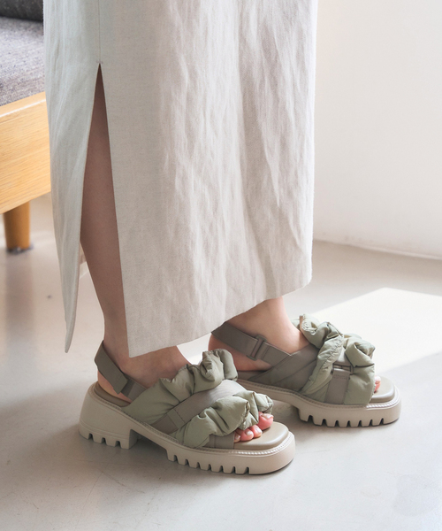 【美品】KARIN TAKUBO×LE TALON W 厚底ミュールサンダル KARIN TAKUBO×LE TALON Wベルトミュールサンダル Lサイズ｜Yahoo