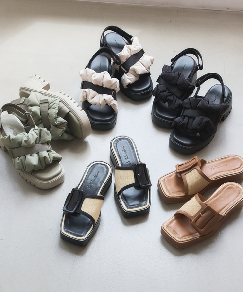 LE TALON サンダル KARIN TAKUBO×LE TALONフリルクロススリング