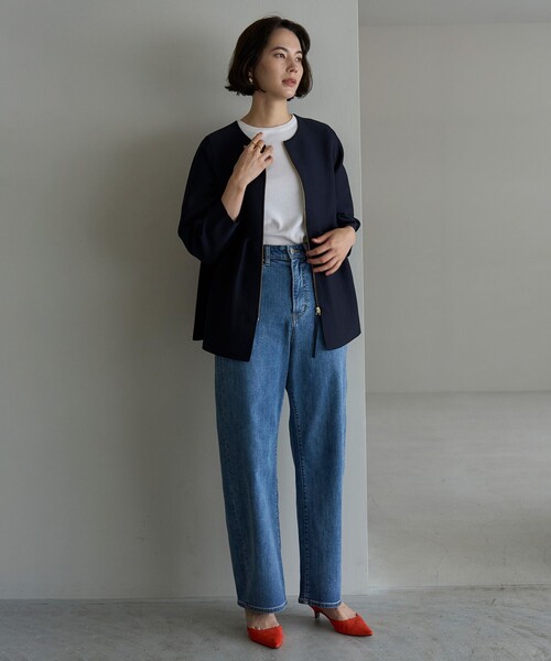 [UNFILO] обработка Denim брюки MEDIUM серый женский 