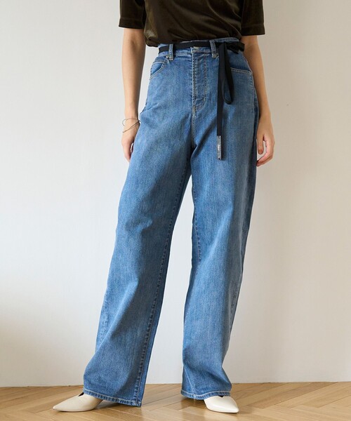 [UNFILO] обработка Denim брюки MEDIUM серый женский 