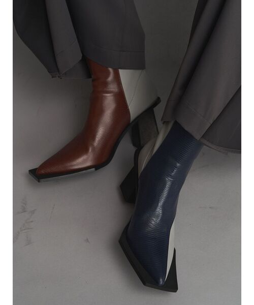 UN3D.（アンスリード） ブーツ SQUARE EDGE POINTED BOOTS / スクエア
