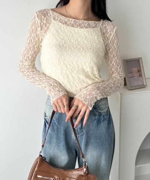 tシャツ レースシアー長袖トップス レディース : ZOZOTOWN Yahoo!店