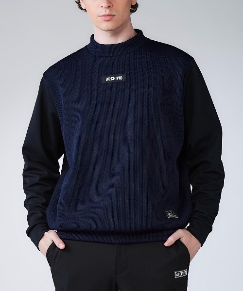 トレーナー スウェット 「MENS」ニット切替プルオーバー メンズ