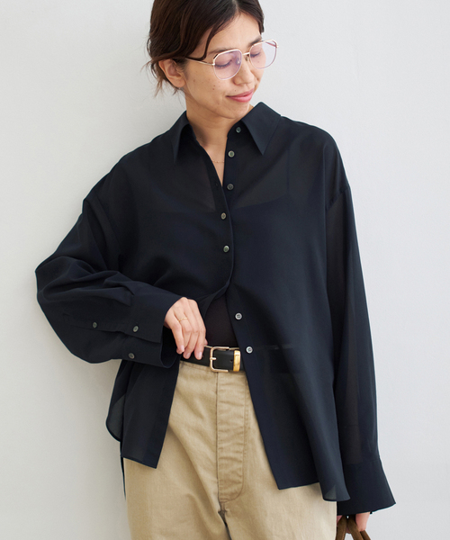 IENA - イエナ IENA ☆コットン シアー プルオーバー ブラウス 日本製 アイボリー IENA（イエナ）の「コットンシアープルオーバー（）」 - WEAR
