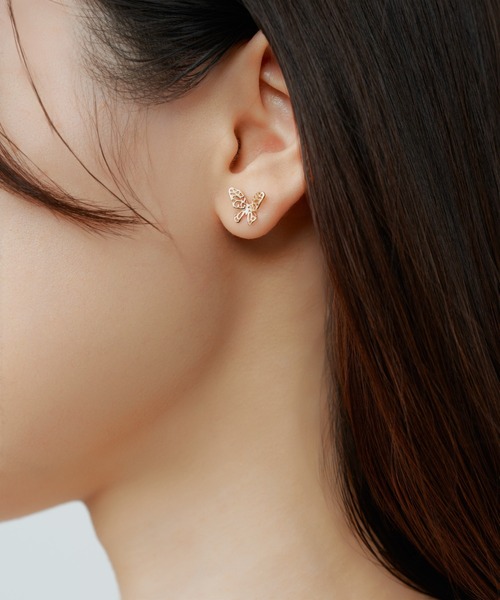 ピアス K10 バタフライ ピアス レディース メンズの画像