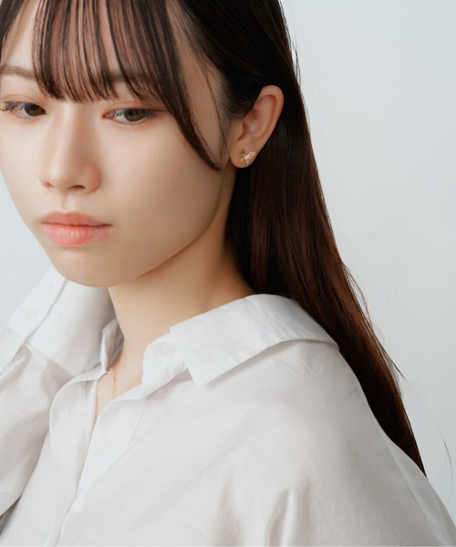 ピアス K10 バタフライ ピアス レディース メンズの画像