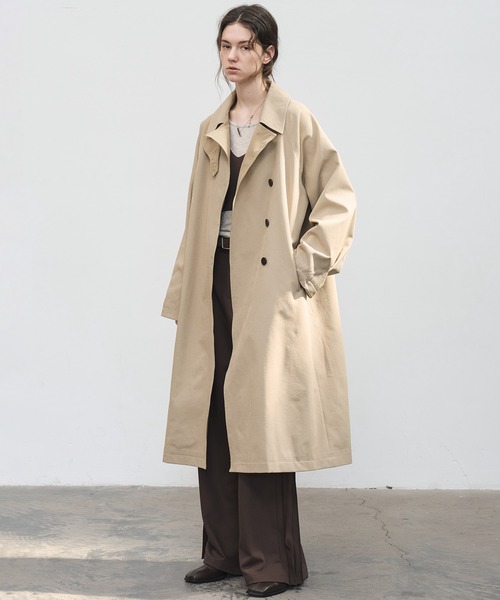 オーバーサイズ　トレンチコート セール】【別注】over size wool trench coat/オーバーサイズ ウール