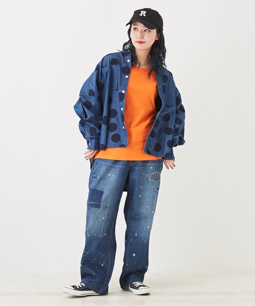 「CUBE SUGAR」 長袖ブラウス M インディゴブルー レディース_画像5