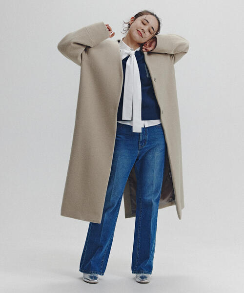 N.natural beauty basic ノーカラーコート N.Natural Beauty Basic ノーカラーコート コート 「PS/低身長