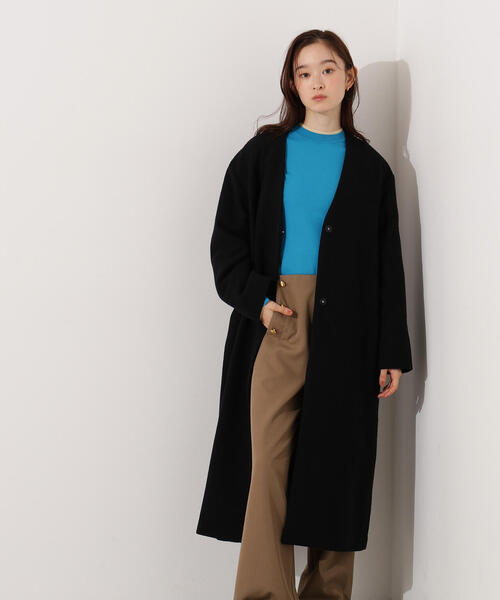N.natural beauty basic ノーカラーコート N.Natural Beauty Basic ノーカラーコート コート 「PS/低身長