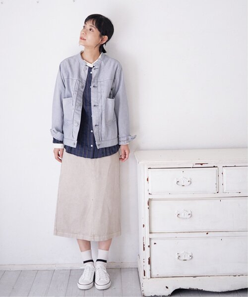 「LBC」 デニムジャケット L ベージュ レディース