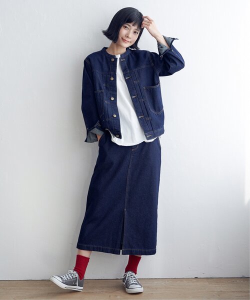 「LBC」 デニムジャケット L ベージュ レディース